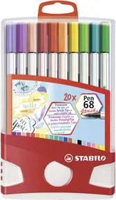 Marker fibrowy z elastyczną końcówką pędzelkową STABILO Pen 68 brush Colorparade - 20 szt